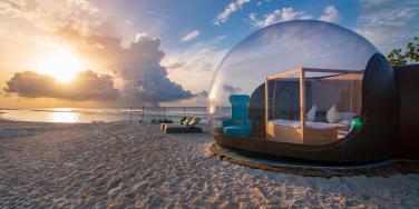 beach bubble, Finolhu, Maldives
